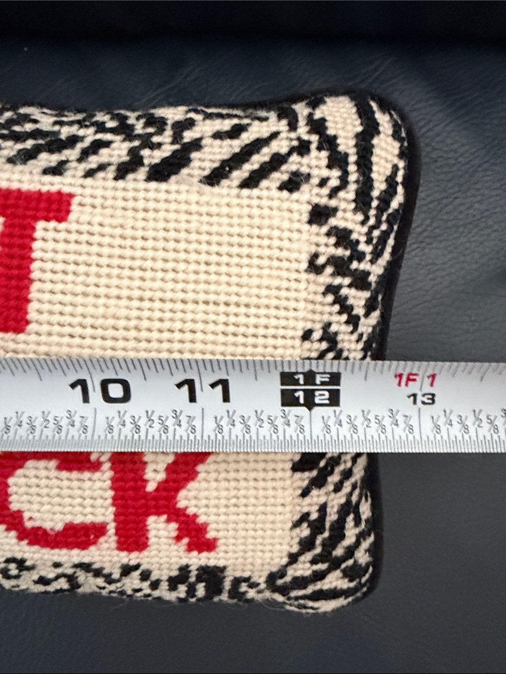 Furbish Pillow and I cannot stress this enough WHAT THE F Needlepoint Funny Gift - Picture 4 of 8